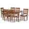 Baxton Studio Renaud Modern and Contemporary Grey Fabric and Walnut Brown Finished Wood 7-Piece Dining Set 176-10543-10520-Zoro - alternate 5